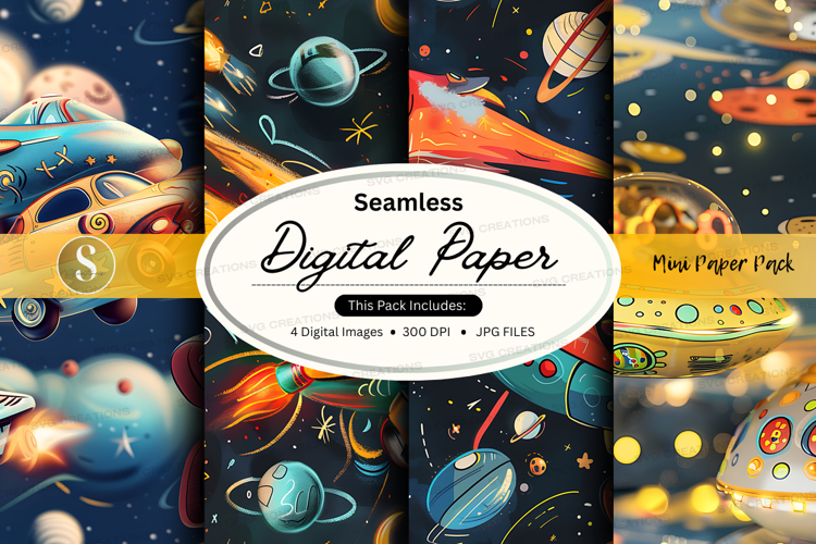 Seamless digital paper - space theme