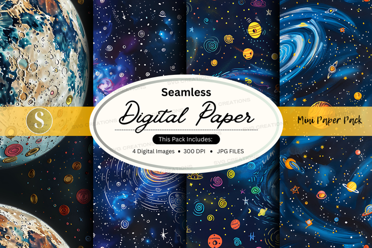 Seamless digital paper - space theme