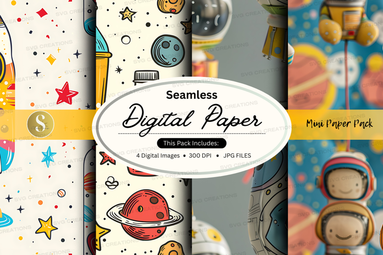 Seamless digital paper - space theme