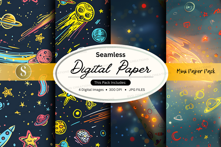 Seamless digital paper - space theme