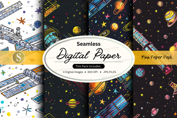 Seamless digital paper - space theme