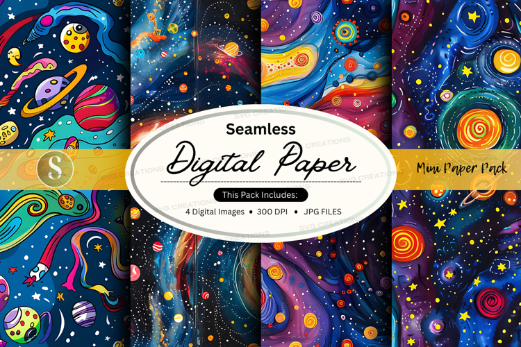 Seamless digital paper - space theme