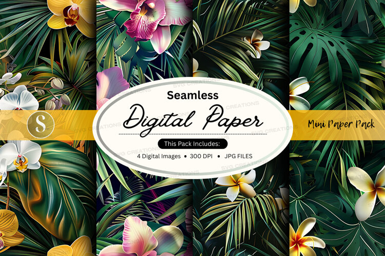 Seamless tropical digital paper pack (6573660)