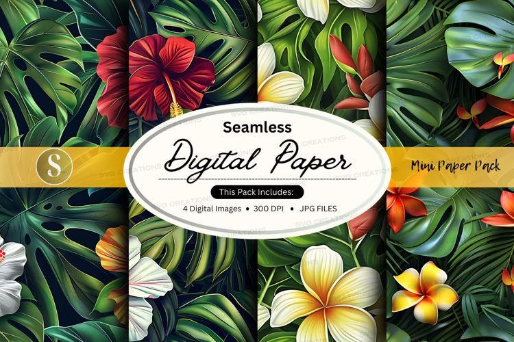 Seamless tropical digital paper