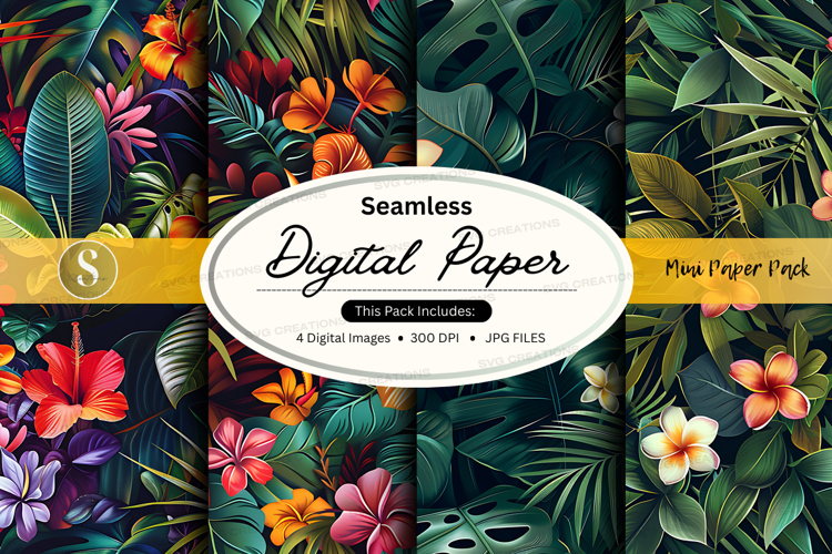 Tropical seamless digital paper mockup