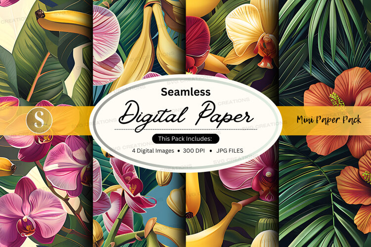 Seamless tropical digital paper pack (6573727)