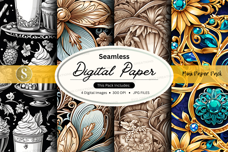 Black And Gold Digital Paper