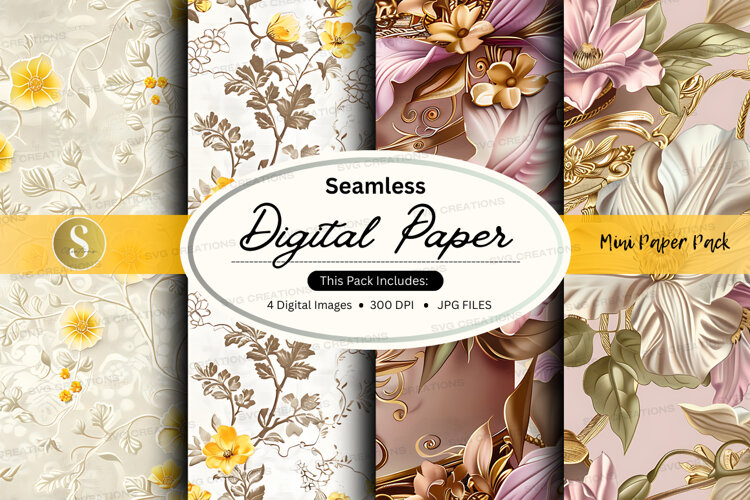 Seamless floral digital paper pack (6543344)