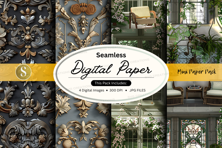 Seamless digital paper - minimalist interior design pattern