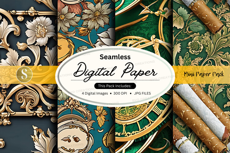 Seamless digital paper pack - vintage floral and (6543282)
