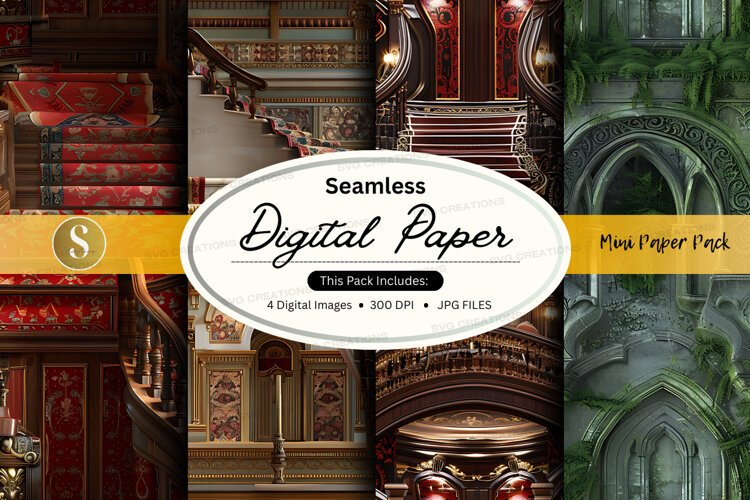 Seamless digital paper pack - mansion interior