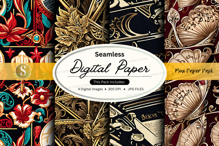 Paper Pattern Svg Seamless digital paper - vintage pattern pack (6543290)