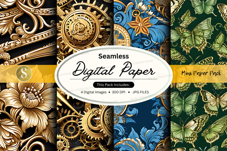 Seamless digital paper pack with floral and (6543294)