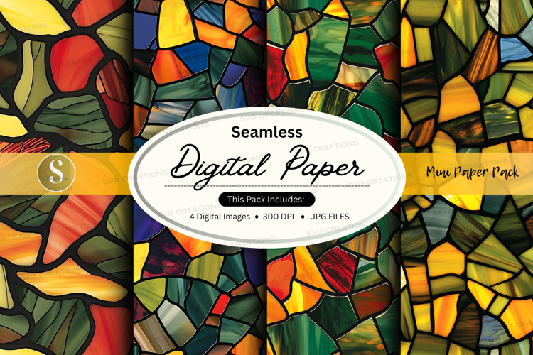 Seamless digital paper mosaic pattern