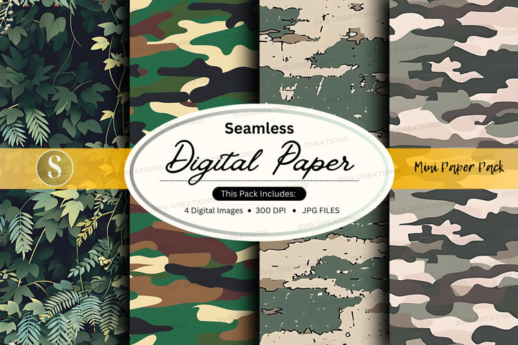 Seamless digital paper - camouflage pattern pack