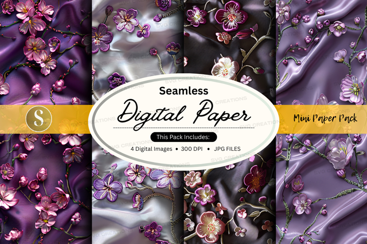 Seamless digital paper with floral pattern
