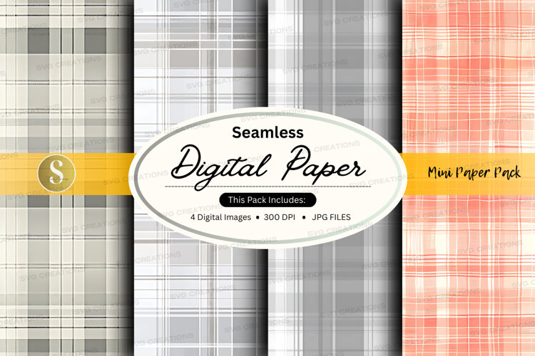 Seamless digital paper plaid pattern pack (6569287)