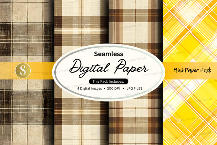 Seamless plaid digital paper pack (6569362)