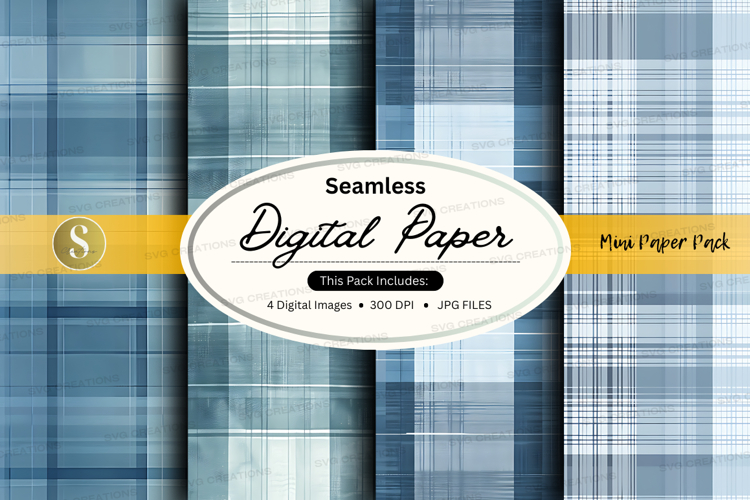 Seamless plaid digital paper mockup