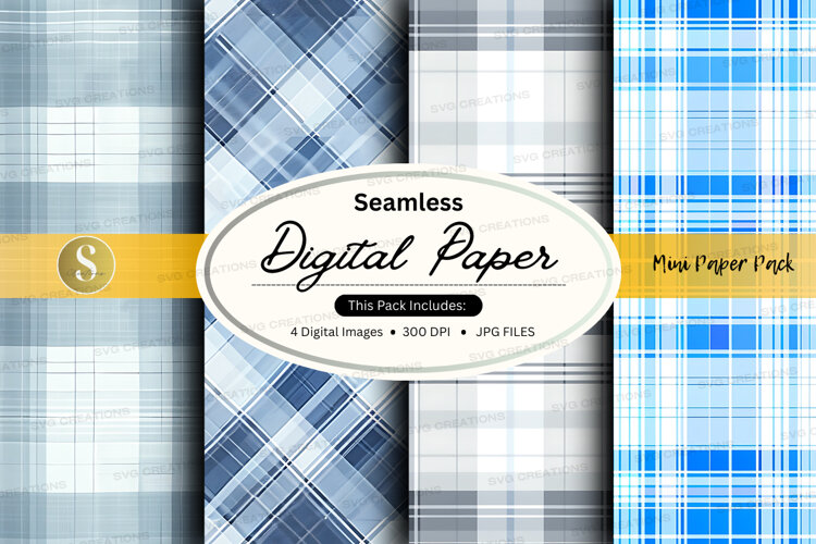 Seamless digital paper plaid pattern pack (6569226)