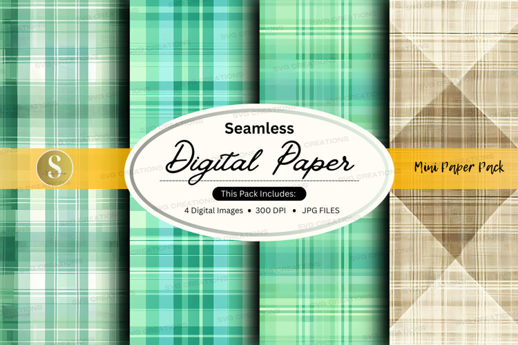 Seamless plaid digital paper pack (6569233)