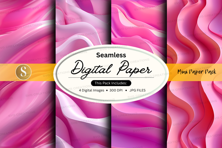 Pink Seamless Digital Paper Pack Background Texture