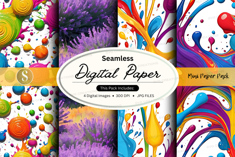 Seamless digital paper patterns colorful polka dots abstract