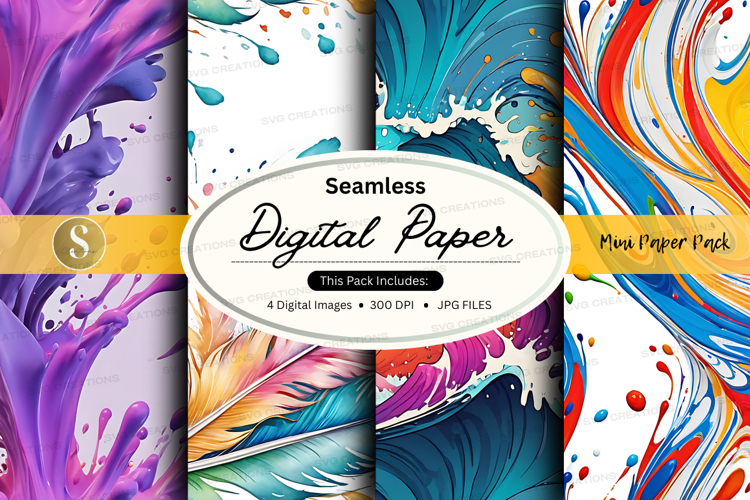 Seamless digital paper textures vibrant colorful abstract ba