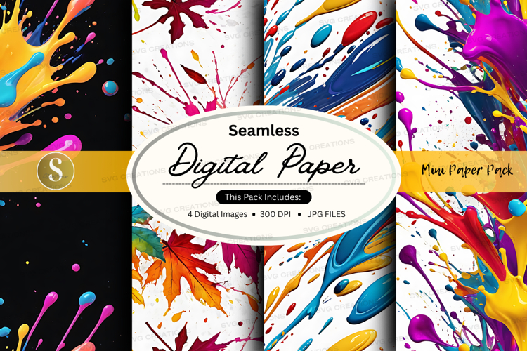 Seamless digital paper textures colorful abstract design