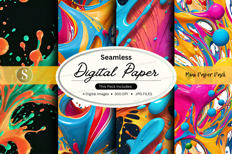 Seamless digital paper patterns colorful abstract background