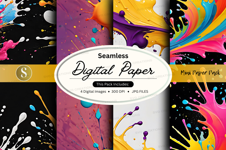 Seamless digital paper textures vibrant colorful abstract ba
