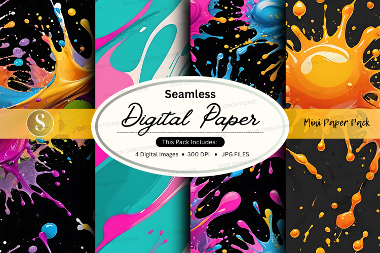 Seamless digital paper textures vibrant colorful backgrounds