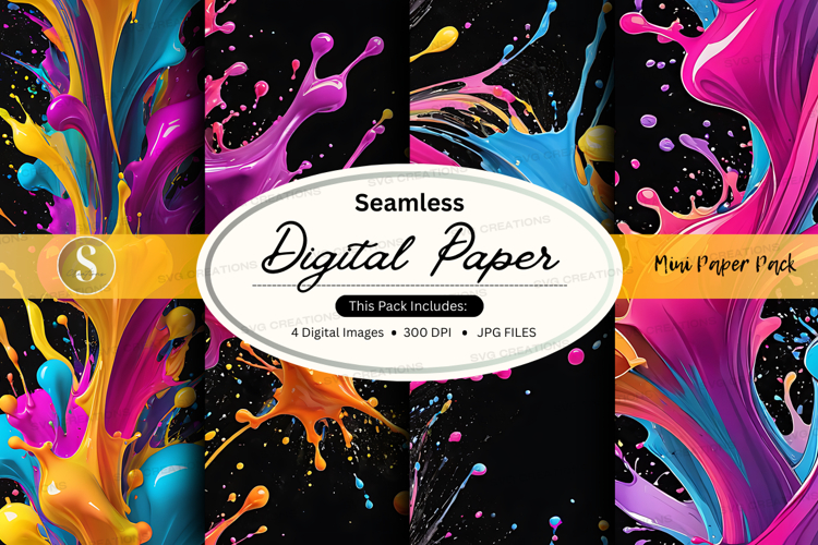 Seamless digital paper texture pack abstract colorful backgr