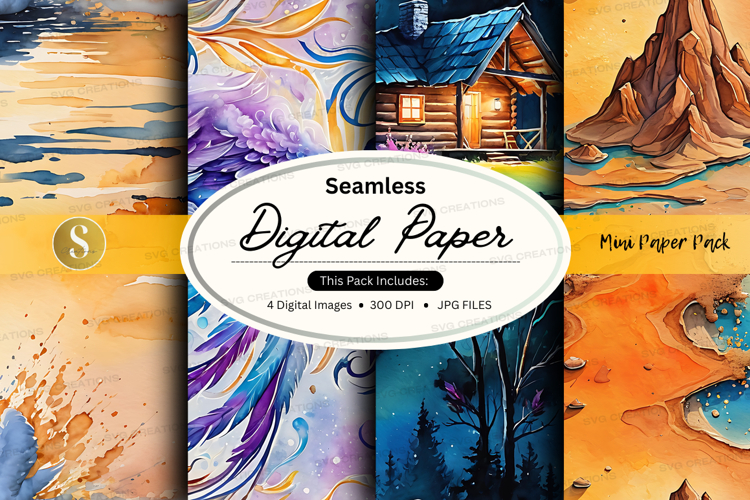 Seamless digital paper textures pack abstract backgrounds