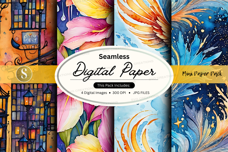 Seamless digital paper textures colorful abstract background