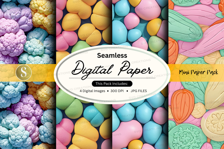 Colorful seamless digital paper textures pack background