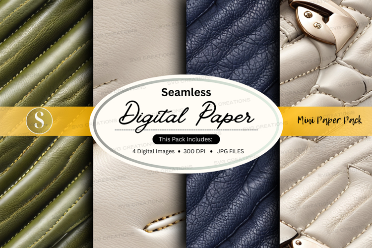 Seamless digital paper textures pack mockup display