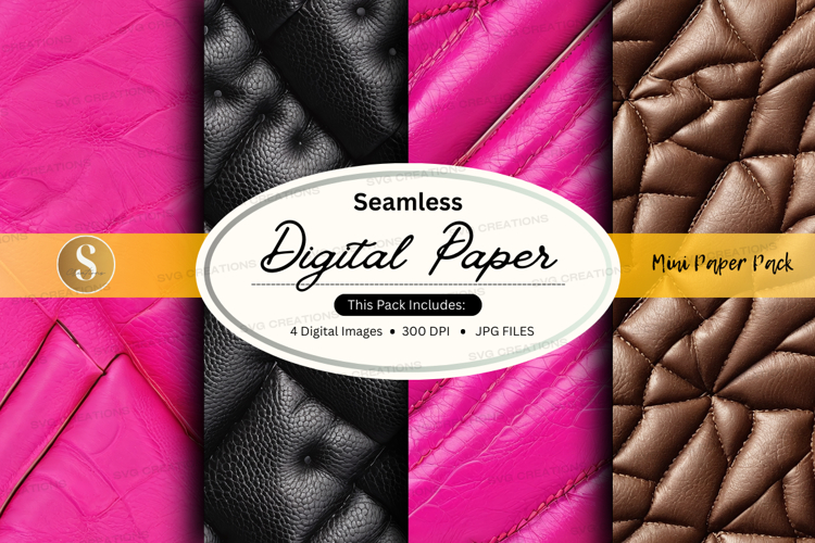 Seamless digital paper pack with pink and brown textures