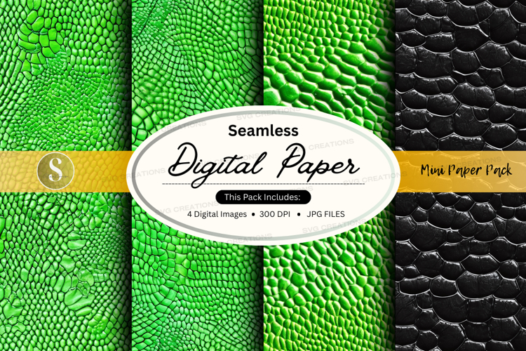 Seamless digital paper pack green hexagon texture background