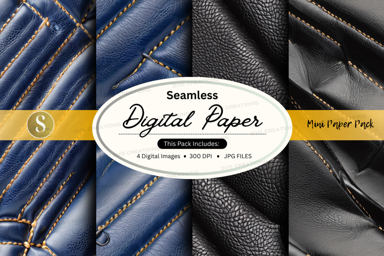 Seamless blue denim digital paper texture pack background