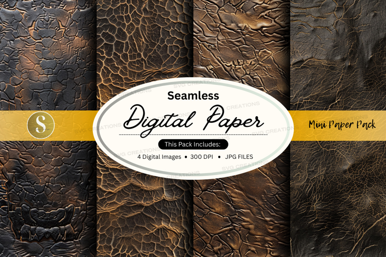 Seamless digital paper texture pack vintage design mockup