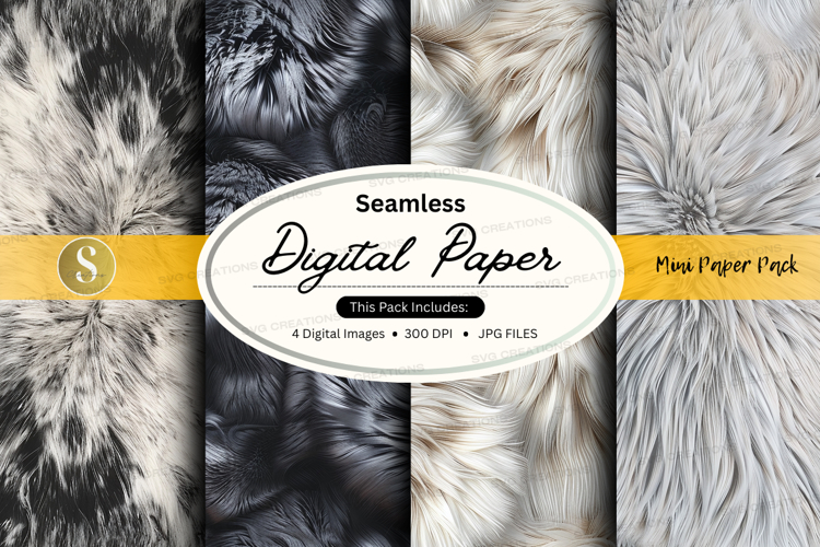 Seamless fur digital paper texture pack abstract design
