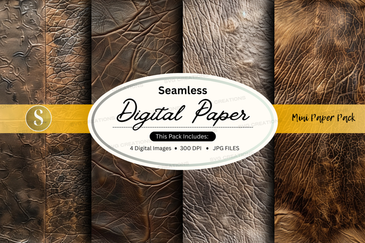 Seamless digital paper texture pack vintage brown mockup
