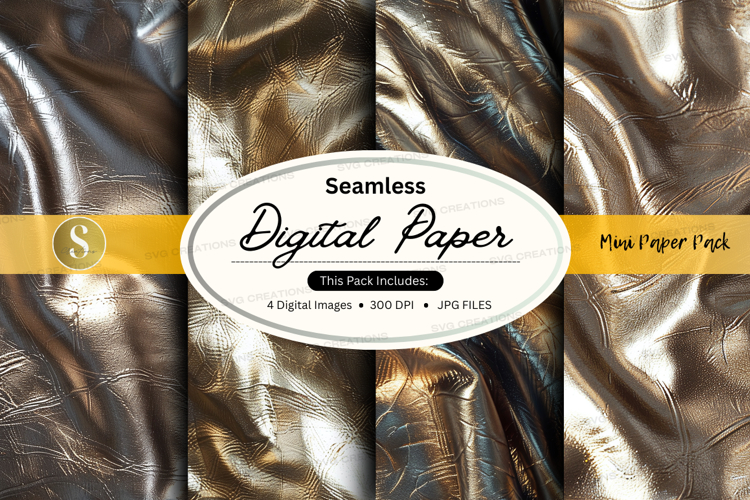 Seamless gold digital paper texture metallic shiny backgroun