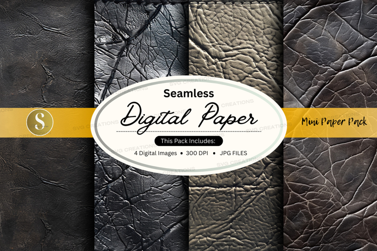 Seamless digital paper texture pack mockup design