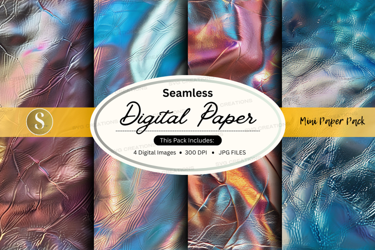 Seamless digital paper texture with metallic foil shine back