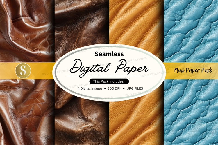 Seamless digital paper textures pack brown blue gold