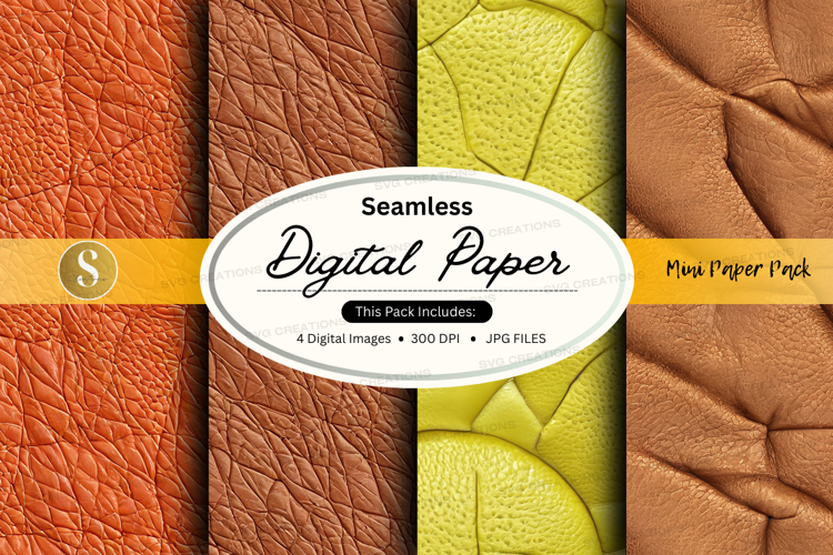 Seamless digital paper textures pack with leather and linen