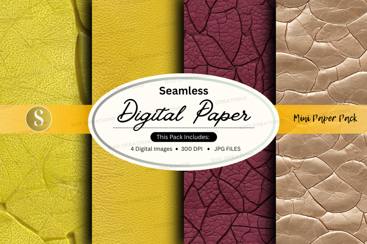 Seamless digital paper texture mockup with label design