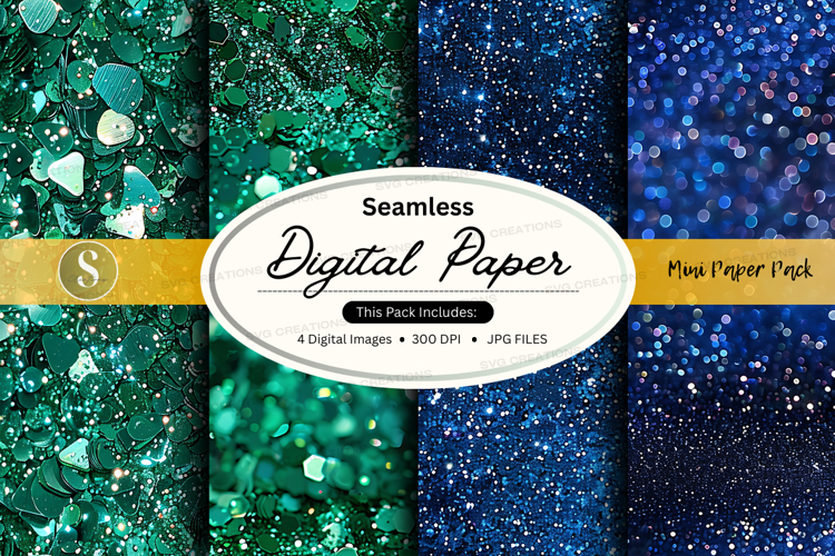 Seamless digital paper pack with gold foil texture backgroun